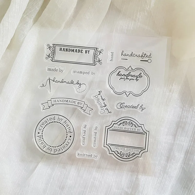 label box handmade word Clear Stamp Transparent Silicone Stamp Seal Sheet For Scrapbooking Photo Album Decoration