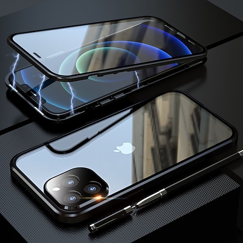 Handy Hülle Handyhüllen Für iPhone 17 Pro Max 17 Air 16 15 14 Pro Max Plus 13 12 11 Pro Max Mini Magnetische Adsorption Vollschutz Beidseitig Kameralinsenschutz Gehärtetes Glas Image