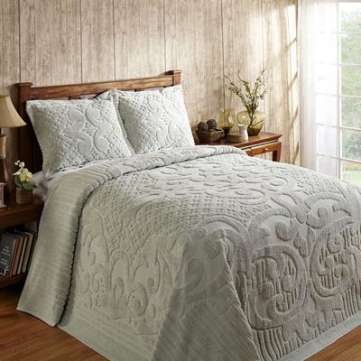 Ashton Collection 100% Cotton Medallion Bedspread Set by Better Trends in Sage (Size QUEEN)