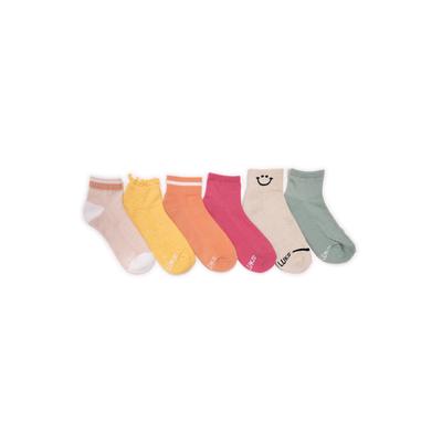 Plus Size Women's Women'S 6 Pack Dream Step Mini Crew Socks by MUK LUKS in Pink Sunrise (Size ONESZ)