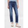 Regular-fit-Jeans SENSES.THE LABEL, Damen, Gr. 30, Länge 32, blau (tiefblau), Material: 78% Baumwolle, 21% Polyester, 1% Elasthan, Abriebeffekte, casual, regular fit, Jeans, mit Kontrast-Steppungen