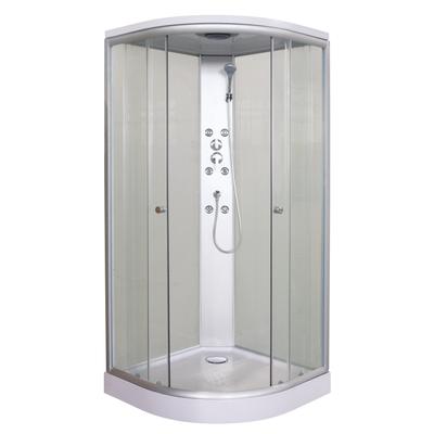 Komplettdusche SANOTECHNIK "RELAX 1", weiß (silber matt), B:90cm H:215cm T:90cm, Duschkabinen, Maße: 90x90x215cm