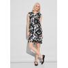Sommerkleid STREET ONE, Damen, Gr. 36, EURO-Größen, schwarz, Stoff, 100% Leinen, gemustert, casual, normal knielang, V-Ausschnitt, ohne Ärmel breiter Bund, Kleider, aus Leinen