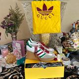 Gucci Shoes | Gucci Adidas Gazelle High Heels Sneakers | Color: Green/White | Size: 9.5