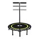 40" Silent Trampoline with Adjustable Handle Bar, Fitness Trampoline Bungee Rebounder Jumping Cardio Trainer Workout for Adults (Color : Green) (Green)