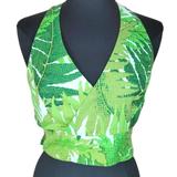 Anthropologie Tops | Anthropologie Vanessa Virginia Tropical Palm Leaf Print Halter Top Size 8 | Color: Green/Tan | Size: 8