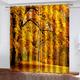 3D Autumn Golden Woods Landscape Digital Print Eyelet Curtains 2 Panels, Curtains For Living Room 280X260Cm, Curtains Blackout Thermal Insulated, Drapes For Kids Bedroom, Decoration Window Treatments