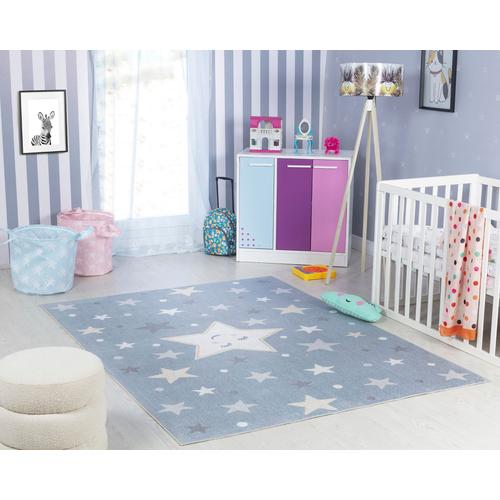 Kinderteppich SURYA ""BEED"" Teppiche Gr. B: 120cm, 6mm, L: 170cm, blau (himmelblau) Kinder Kids, Sterne