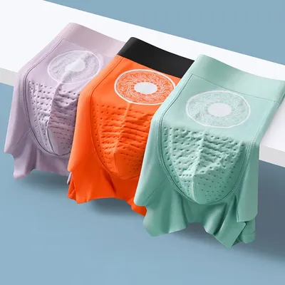 1 Stück keine Spur Höschen Herren Boxershorts Eis Seide Unterwäsche dünne Unterhose sexy Höschen atmungsaktive elastische Dessous Großhandel Image