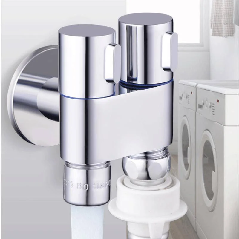 Bad Wasserhahn Edelstahl Waschmaschine Wasserhahn Doppel auslass für Toilette Gartens ch lauch Waschmaschine Haustier Baden Image