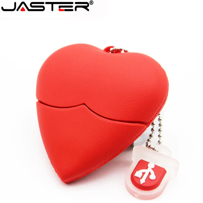 JASTER Love coeur style clé USB clé USB 4gb 8gb 16gb 64GB 32GB clé USB clé USB 2.0 u disque clé USB collier