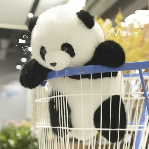 Simulation realistische flauschige fünf Monate alte Huahua Panda Plüschtiere Kawaii Stofftier