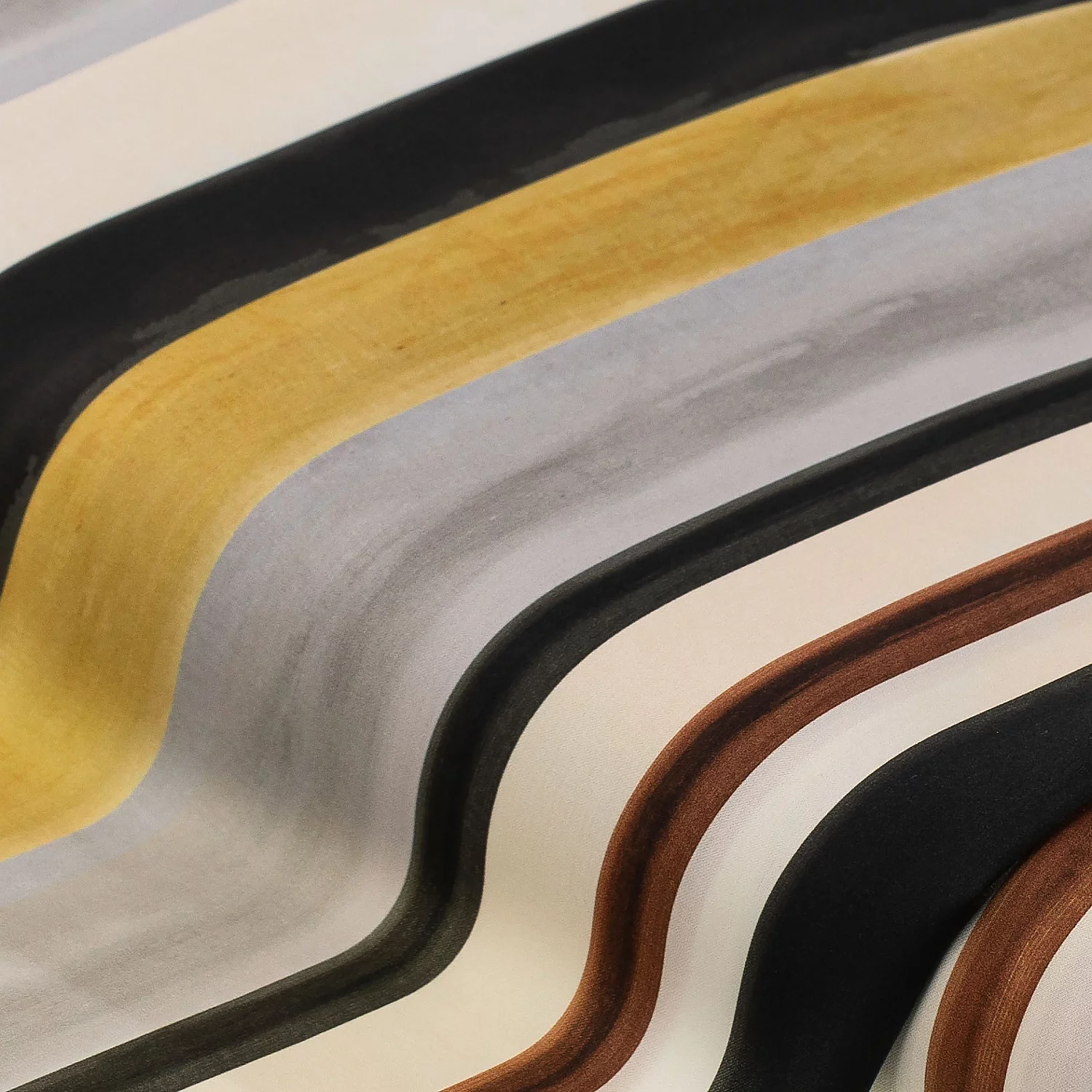 Blusen-Satin Streifen, senf/grau/schwarz Image