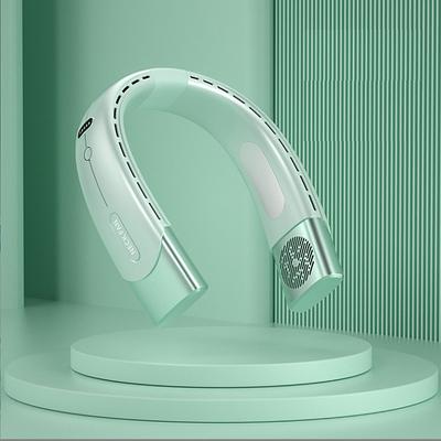 4000mAh Portable Neck Fan – USB Rechargeable Personal Air Conditioner Fan with 5 Speeds for Camping, Sports, or Home