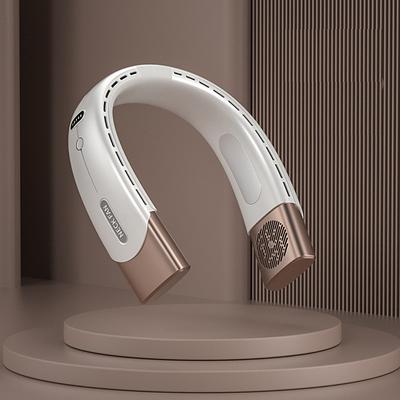 4000mAh Portable Neck Fan – USB Rechargeable Personal Air Conditioner Fan with 5 Speeds for Camping, Sports, or Home