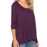 Free People Tops | Free People Women's New Hope Babydoll Top In Long Sleeve African Violet Size S | Color: Purple | Size: S
