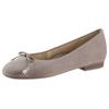 Ballerina ARA "SARDINIA", Damen, Gr. 8,5 (42,5), grau (taupe), Ziegenveloursleder, klassisch, Schuhe, Loafer, Festtagsschuh, Business Schuh mit eleganter Schleife