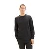 Rundhalspullover TOM TAILOR, Herren, Gr. XXXL, schwarz (anthrazit melange), Strick, Obermaterial: 100% Baumwolle, meliert, casual, regular fit, Rundhals, Langarm Bündchen, Pullover, mit Logostickerei