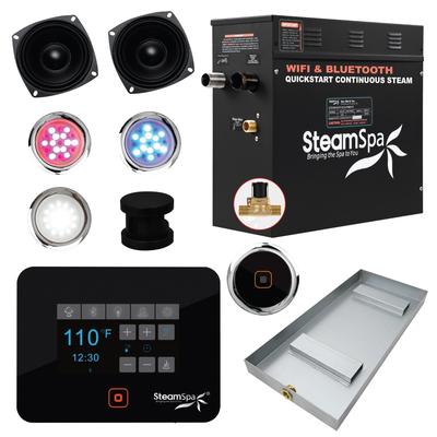 SteamSpa Black Series Bluetooth 6kW QuickStart Steam Bath Generator