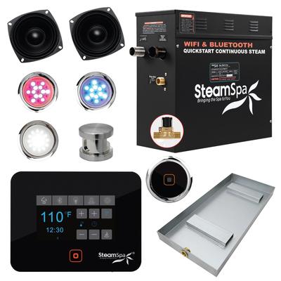 SteamSpa Black Series Bluetooth 6kW QuickStart Steam Bath Generator