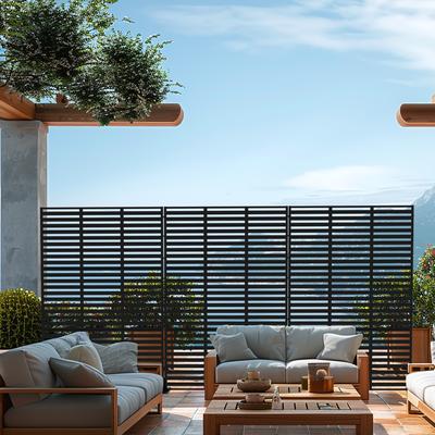 Outdoor Privacy Screen Metal Privacy Screen Panel Free Standing - 72*47