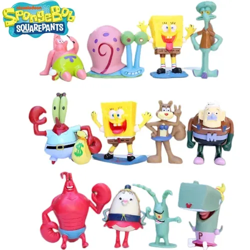 12 stil SpongeBob Patrick Star Figur Spielzeug Anime Action Figure Modell Zier Decor Sammeln