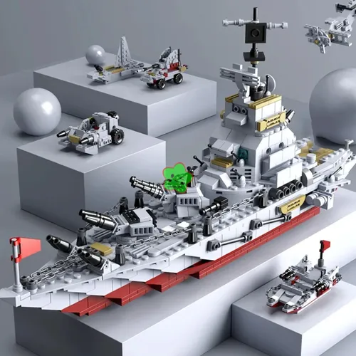 Marine Krieg Wagen Schiff Armee Boot Flugzeug Modell Kriegsschiffe Bausteine Baukasten für Jungen