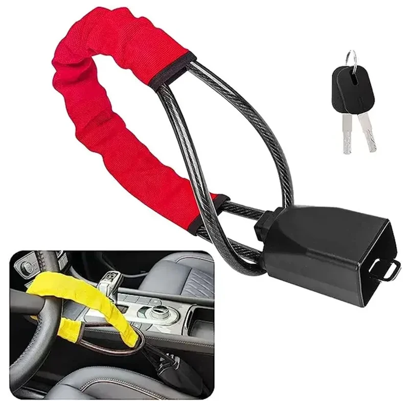 Blocco volante universale per auto con fibbie per cinture di sicurezza Blocco robusto per prevenzione antifurto Blocco anti dispositivo per camion SUV Van RV