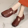 GKTINOO 100 % echtes Leder Schuhe Frau flache Schuhe Müßiggänger große Größe 43 Frühling Herbst