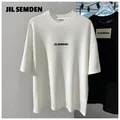 2023 Jil Semdent Herren T-Shirt dicke Baumwolle T-Shirt Damen T-Shirt Mode Freizeit Sport Marke
