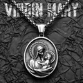 Vierge Marie Sainte Enfant En Acier Inoxydable Hommes Collier Pendentif Chaîne Puissant Amulette Cool Vintage Pour Femmes Bijoux Cadeaux En Gros