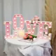 Lumière LED de luxe romantique rose alphabet décoratif rose lumière de numéro batterie 62 Noël