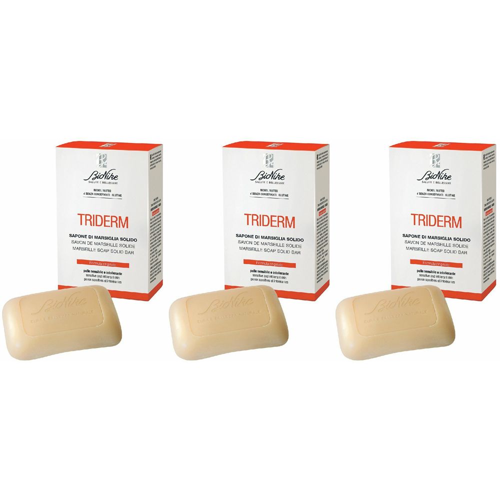 Bionike Triderm Sapone di Marsiglia Solido 3x100 g