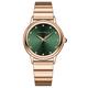 MINI FOCUS Rose Gold Elegant Ladies Watches Top Brand Luxury Green Dial Iced Out Quartz Women Watch Stainless Steel Strap 0493L