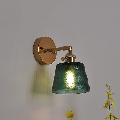 Wandlampe aus Glas mit Stecker/ohne Stecker, Leselampe am Bett, Wandlampe am Kopfteil, E27-Leuchte für die Hintergrundwand im Wohnzimmer Image