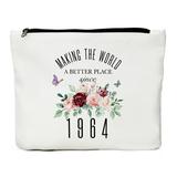 JIUWEIHU 60th Birthday Gifts for Women 60th Birthday Decorations Present 60 Year Old Birthday Gift Ideas for Sisters Friend Coworker Grandma Mom Boss Since 1964 Makeup Bag