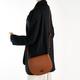 Saddlebag Caramel Leather, Personalised Shoulder Bag, Crossbody Leather Brown Ladies Name Handbag, Small, Flap