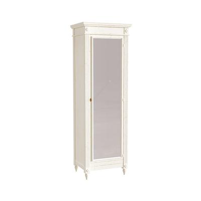 Casa Florentina Brandisi Mirrored Door Cabinet - Distressed Off White Over Gray - Ballard Designs