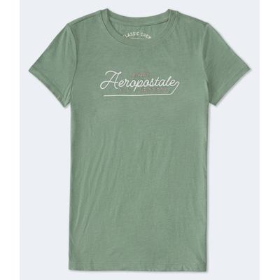 Aeropostale Womens' Aeropostale Script Graphic Tee - Light Green - Size XL - Cotton
