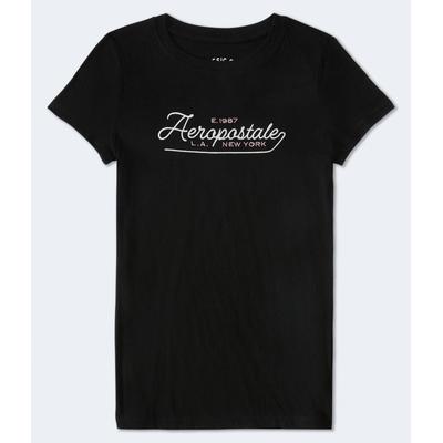 Aeropostale Womens' Aeropostale Script Graphic Tee - Black - Size S - Cotton