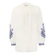 Max Mara Weekend, Blouses & Shirts, female, White, M, Weekend Max Mara Carnia Linen Cloth Shirt With Embroidery