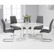 Brighton 160cm Oval White Marble Dining Table With 4 Black Vigo Dining Chairs