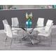 Bernini 165cm Oval Glass Dining Table With 4 Black Marco Chairs