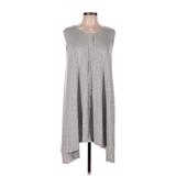 P & Rose Casual Dress - A-Line Crew Neck Sleeveless: Gray Marled Dresses - Women's Size Medium