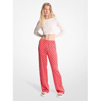 Michael Kors Empire Logo Satin Pajama Pants Pink XS