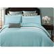Quilted Bedspread Quilt Set - Simple solid color Embroidered Coverlet Bed Throw for All Season,Washable Bedspreads 3 piece(1 Quilt, 2 Pillow Shams) (Color : Blue, Size : 230X250cm)