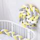 PTKG Baby Braided Cot Bumper, 100% Cotton Cushion Soft Knot Pillow Baby Crib Bumper Knotted Anti-collision Head Guard Bumper Crib Cradle Braid Pillows Cushion for Room Decor,A13,5m