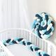 PTKG Baby Braided Cot Bumper, 100% Cotton Cushion Soft Knot Pillow Baby Crib Bumper Knotted Anti-collision Head Guard Bumper Crib Cradle Braid Pillows Cushion for Room Decor,A12,5m
