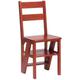 CHIMALI Solid Wood Dual-use Staircase Chair Ladder Folding Chair Home Multi-function Step Stool 4 Layer Multi-function Ladder Steps Step stool (Color : A)