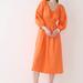 J. Crew Dresses | (Nwt) J.Crew V-Neck Midi Dress Size Medium Color Sweet Tangerine | Color: Red/Tan | Size: M